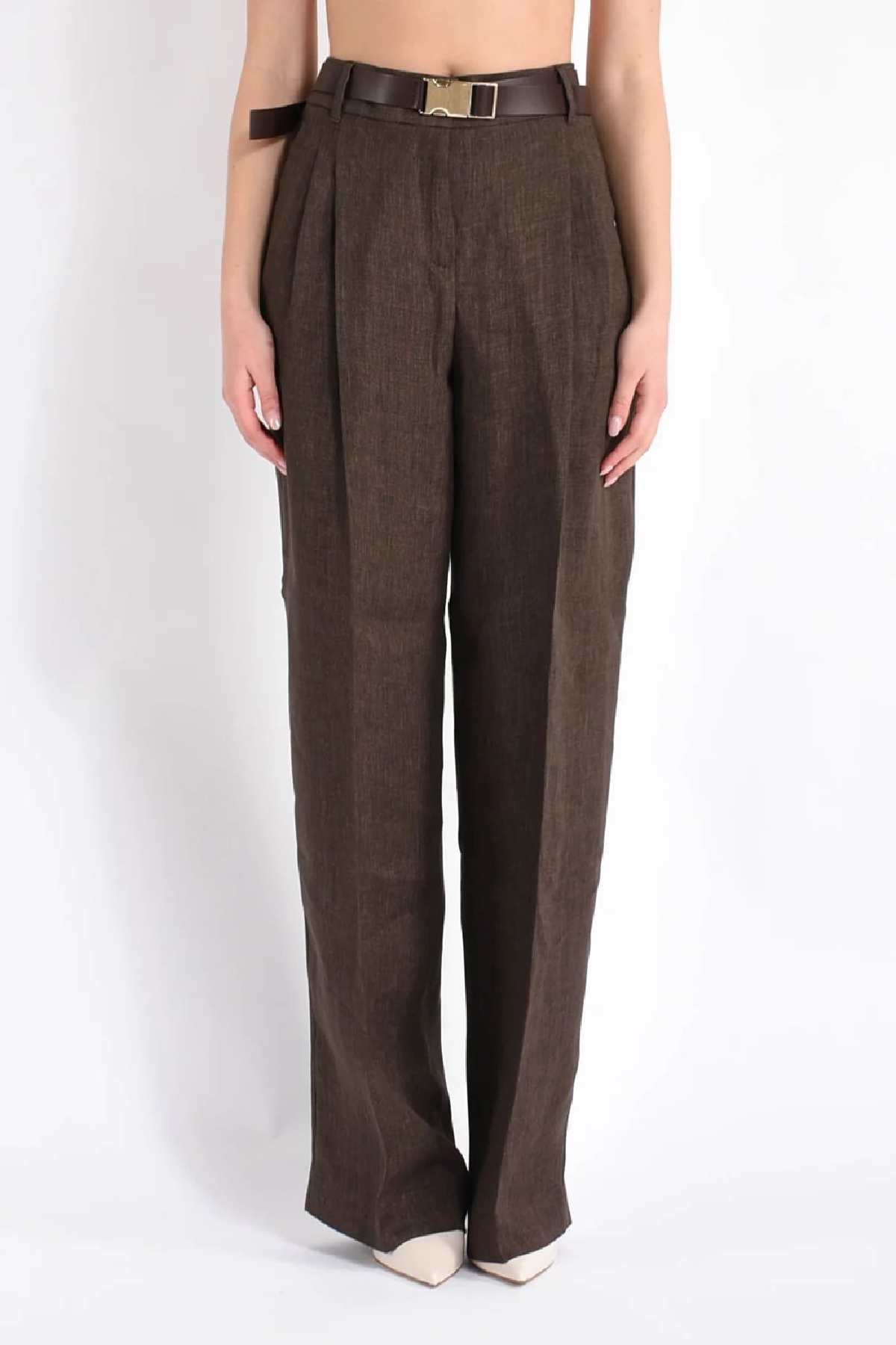 Pantalone dritto in lino délavé MAX MARA Studio